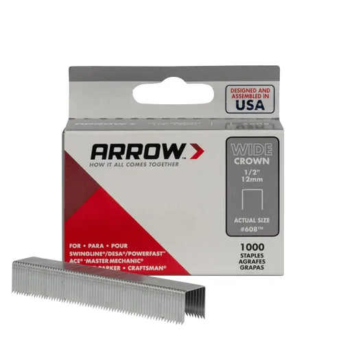 Miniatura 8 de Arrow 60630 - Grapas de corona ancha para pistolas grapadoras y grapadoras, uso para tapicería, manualidades, reparaciones generales, longitud