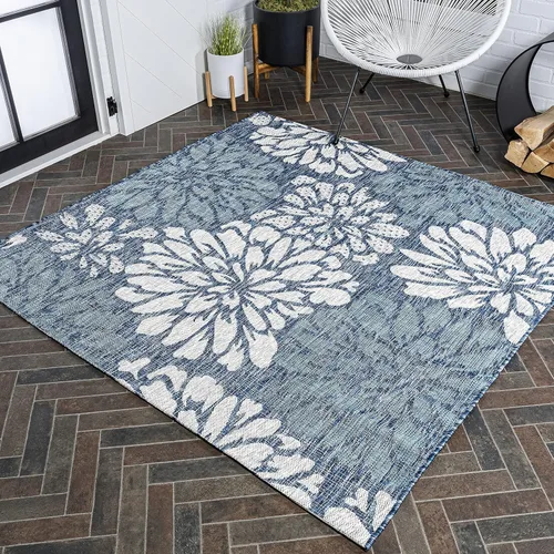Miniatura 30 de JONATHAN Y Alfombra Corredor de Tejido Texturizado Floral para Interiores y Exteriores 2X8 Marrón/Crema, Zinnia Moderna para Patio Trasero, Patio