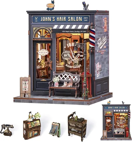 Miniatura 8 de Kit de Rincón de Libros, Kits de Casa en Miniatura DIY para Adultos y Adolescentes, Casa de Muñecas Pequeña Booknook Casa de Jardín Estantería