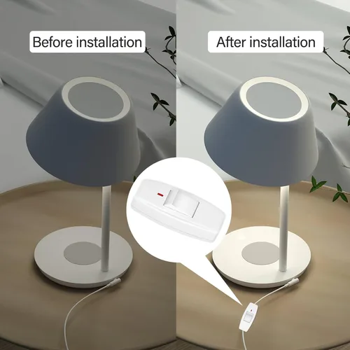 Miniatura 5 de Paquete de 2 interruptores de lámpara, interruptor de cable en línea con luz indicadora, interruptor en línea (6A 250 V), interruptor de cable