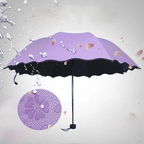 Miniatura 3 de Sombrilla antirayos UV para lluvia y sol, resistente al viento, 3 plegable, portátil