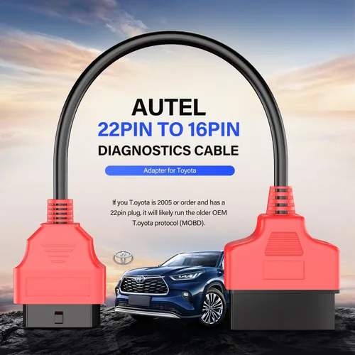 Miniatura 3 de Autel Cable adaptador original OBD2 para vehículos Toyota, 22Pin OBD1 a 16Pin OBDII convertidor de coche, compatible con OBD II herramienta