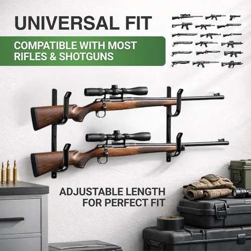 Miniatura 8 de Killer's Instinct Outdoors Truck Gun Rack & Fishing Rod Holder – Adjustable Metal Gun, Bow & Tool Rack for Trucks & Autos, 14–25 Inch Universal Fit