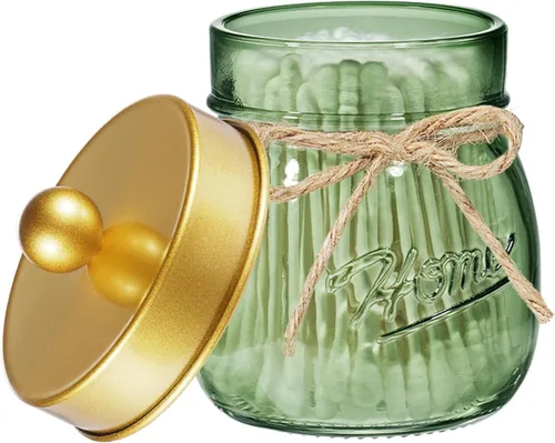Miniatura 11 de SheeChung Tarro pequeño de albañil, soporte de cristal, tarros de boticario con tapas, organizadores de baño y almacenamiento, recipiente de baño