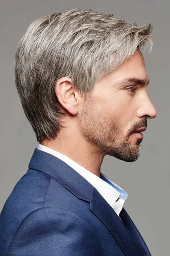 Miniatura 49 de Toupee - Sistemas de reemplazo de cabello para hombre, encaje frontal suizo, nudo blanqueado, pieza de cabello humano natural 1# negro azabache, 8 x