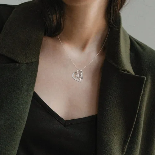 Miniatura 5 de Collares con inicial de corazón para mujer, collar con inicial infinita para regalos de adolescentes y niñas