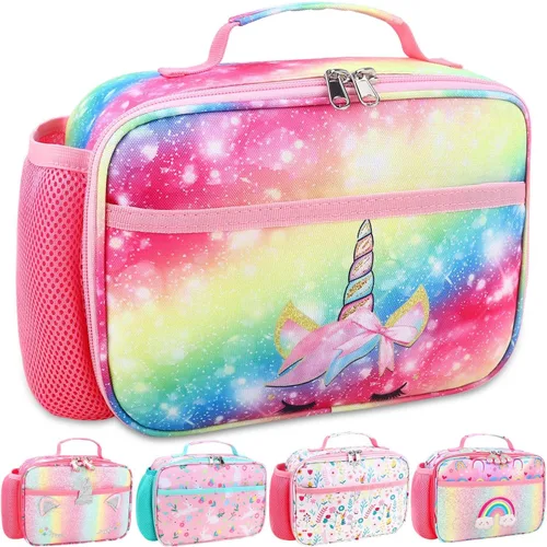 Miniatura 18 de RHCPFOVR Lonchera para niños – Lonchera aislada para niños y niñas, bolsa de almuerzo lavable y lonchera reutilizable para niños pequeños a prueba