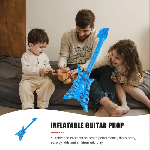 Miniatura 3 de Estrella de rock inflable de los años 80 y 90 decoraciones de fiesta inflables bajo eléctrico instrumentos musicales accesorios de guitarra inflable