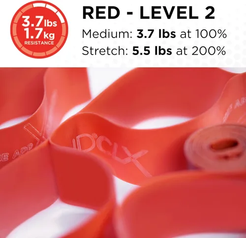 Miniatura 3 de THERABAND CLX Resistance Band with Loops, 5-Foot Band Nivel 2 - Medio - Rojo