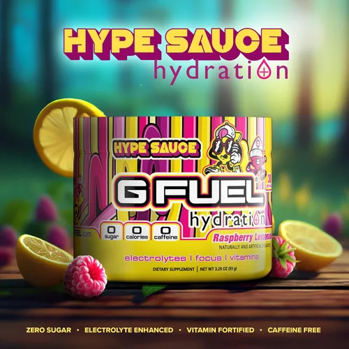 Miniatura 2 de G Fuel Hype Sauce Supreme Hydration, mezcla de polvo de electrolitos para energía y concentración, suplemento sin azúcar y sin cafeína con vitaminas