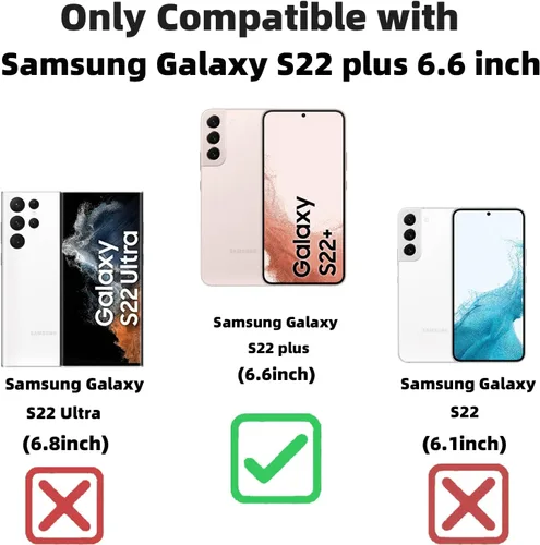 Miniatura 2 de ZONRW Funda magnética para Samsung Galaxy S22 Plus, para mujeres y niñas, chapado de lujo suave, con purpurina degradada, lindo corazón, compatible