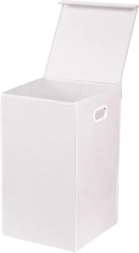 Simple Houseware Cesta plegable para ropa sucia con tapa, color blanco