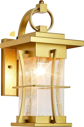 Miniatura 10 de Paquete de 2 Apliques Exteriores de Bronce Frotado con Aceite con Sensor Fotocélula de Anochecer a Amanecer, Linternas de Porche Exteriores