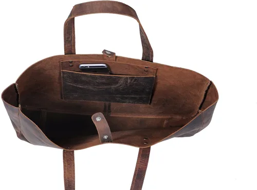 Miniatura 4 de KomalC Bolso de mano de cuero para mujer, bolso de viaje, bolso de compras, bolso de mensajero multiusos