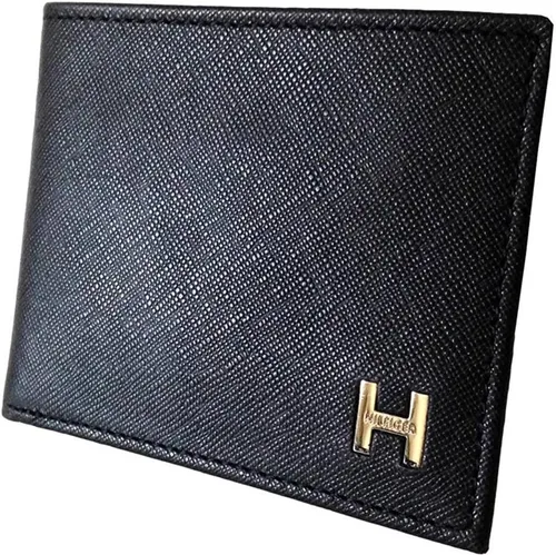 Tommy Hilfiger Billetera Billetera Billfold de cuero para hombre con tarjeta de crédito (azul marino), Negro -
