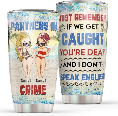 Miniatura 17 de Vaso personalizado con texto en inglés "Some Girls Are Just Born With The Beach", regalo para mejores amigas, hermanas, mejores amigas de una mujer