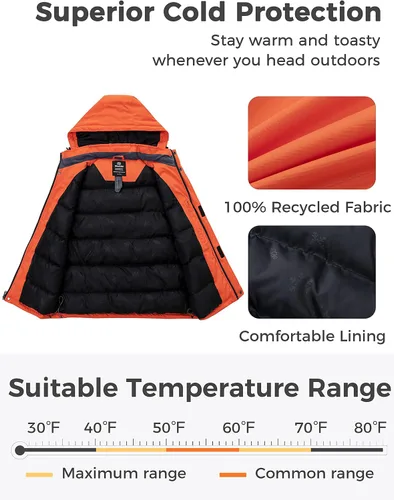 Miniatura 4 de wantdo Chaleco de invierno cálido para hombre, chaleco acolchado a prueba de viento con capucha