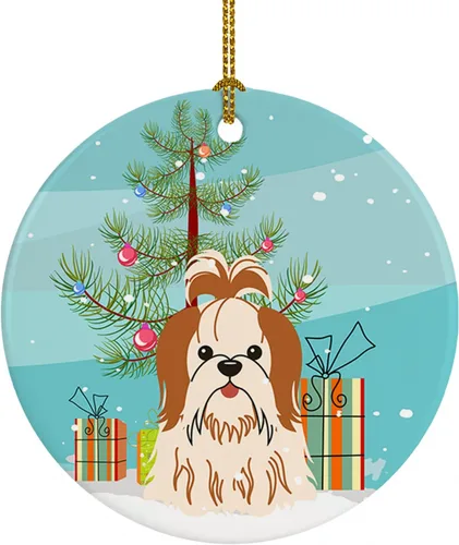 Miniatura 39 de Caroline's Treasures Adorno de cerámica para árbol de Navidad, Laika Spitz de Siberia Occidental, decoración colgante para árbol de Navidad