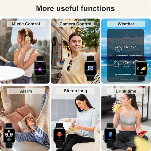 Miniatura 7 de Relojes inteligentes para mujer, reloj de seguimiento de fitness de 1.85 pulgadas, contestar/hacer llamadas, reloj de fitness impermeable IP68