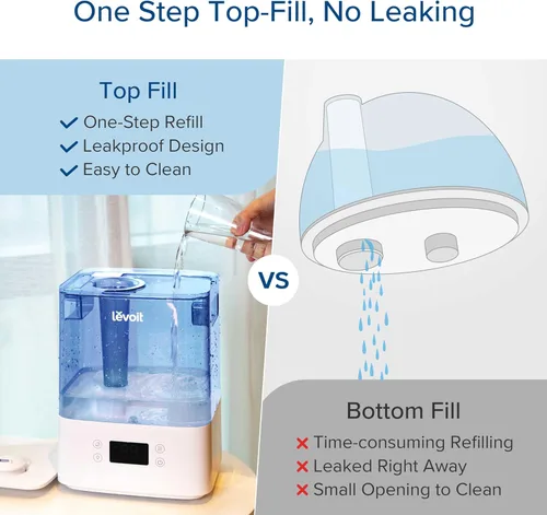 Miniatura 8 de LEVOIT Classic300S Humidificador ultrasónico inteligente de llenado superior, tanque extra grande de 6 litros para toda la familia, aplicación