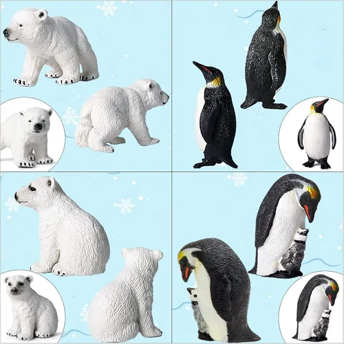 Miniatura 2 de EOIVSH 12 figuras de juguete de animales polares de plástico, figuras realistas de animales árticos para niños, juego de juguetes educativos