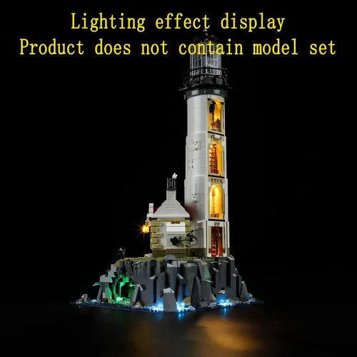 Miniatura 8 de GEAMENT Kit de luz LED compatible con Lego Motorized Lighthouse - Juego de iluminación para ideas 21335 modelo de construcción