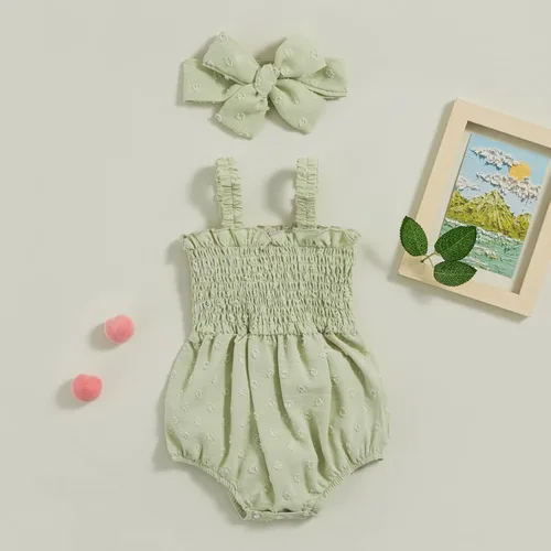 Miniatura 2 de Mameluco con estampado de margaritas y diadema con estampado de margaritas para bebé, mameluco floral, ropa de verano para bebés