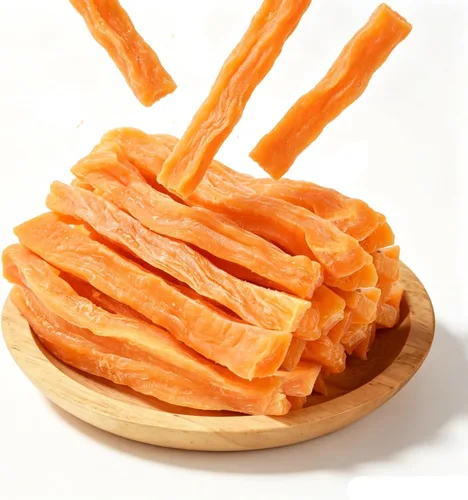 Miniatura 10 de Golosinas masticables para perros, tiras de batata envueltas en pollo, aperitivos para perros sin gluten y granos para recompensas de entrenamiento