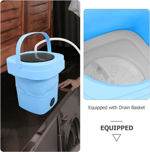 Miniatura 5 de LALAFINA Portable Mini Folding Washer Machine with Spin-dry Function for Home Dormitory Compact Lightweight Collapsible Washer with Modes for Small