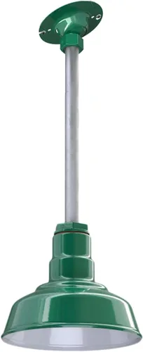 Miniatura 66 de Steel Lighting Co. Inglewood - Lámpara de granero Lámpara montada en el techo Cúpula redonda de 8 pulgadas vástago inclinado de 12 pulgadas