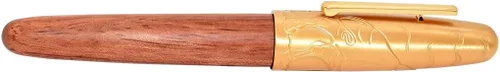 Miniatura 3 de Jinhao - Pluma estilográfica de punta fina dorada de gran tamaño con convertidor de tinta