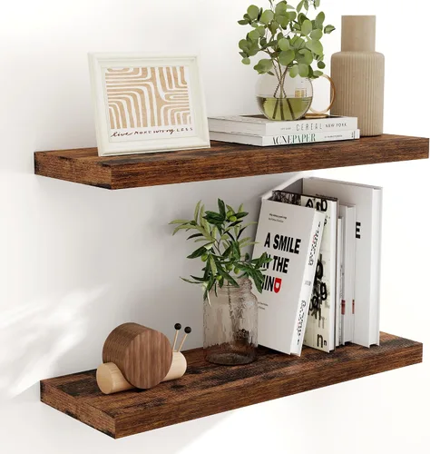 Miniatura 9 de Fun Memories Estantes flotantes de 48 pulgadas, estantes de pared de 9.3 pulgadas de profundidad para baño, sala de estar, dormitorio, cocina