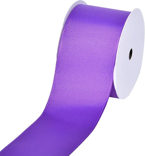 Miniatura 148 de YAMA Rollo de cinta de grogrén sólido, 1 pulgada, 25 yardas para cintas de envoltura de regalos, color blanco