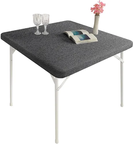 Miniatura 43 de Mantel elástico para mesa auxiliar de cóctel, ajustable de elastano, tamaño pequeño, para mesa auxiliar, 24 x 24 pulgadas, color beige