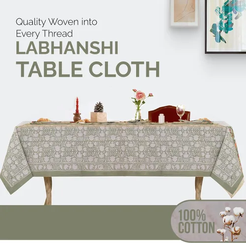 Miniatura 5 de Labhanshi Mantel redondo de 60 pulgadas, 4 plazas y rectangular, 72 x 108 pulgadas, mantel de 8 plazas para cocina, mesa de comedor, algodón