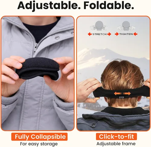 Miniatura 3 de 180s Degrees Behind-the-Head Ear-Warmers Adjustable & Foldable Earmuffs