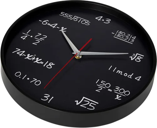 Miniatura 7 de Bernhard Products Reloj de pared negro de 12 pulgadas, silencioso, sin tictac, regalo único para profesor/estudiante/ingeniero, graduado, cuarzo