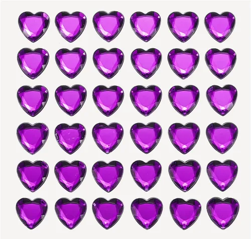 Miniatura 20 de MECCANIXITY 144 calcomanías autoadhesivas de diamantes de imitación de corazón de 0.394 pulgadas para maquillaje de San Valentín, artes y Azul