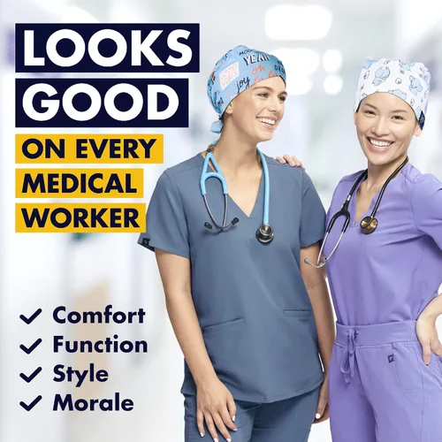 Miniatura 6 de Dr. Woof Apparel - Gorras quirúrgicas para mujeres y hombres, sombreros lavables, enfermeras, otros trabajadores de la salud, coloridos con botones