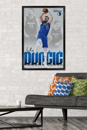 Miniatura 2 de Trends International NBA Dallas Mavericks - Póster de pared de Luka Doncic 22, 22.375 x 34 pulgadas, versión enmarcada en negro Versión con marco