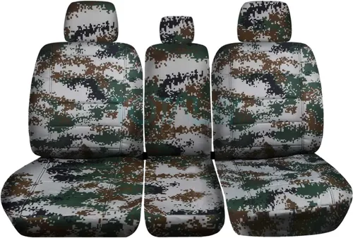 Miniatura 15 de Fundas de dos tonos para asiento de camionetas Ford F150 (butaca dividida 40/20/40 frontal) con consola o apoyabrazo, con o sin cinturones