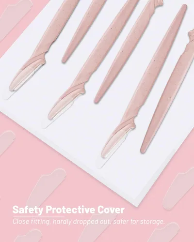 Miniatura 4 de MoHern Herramienta de dermaplaning para la cara, 30 piezas de afeitar Dermaplane para la cara, maquinilla de afeitar multiusos para mujeres y Rosa