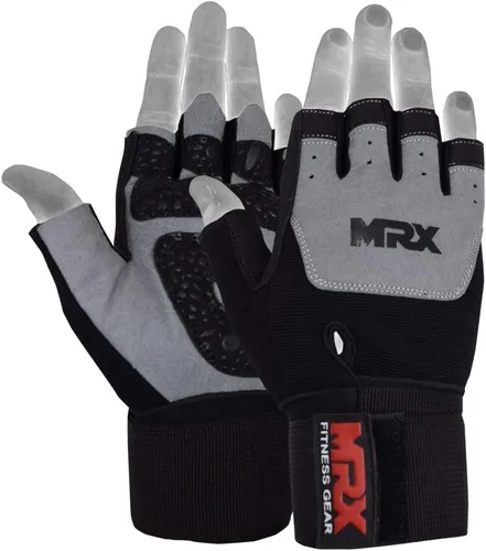 Miniatura 11 de MRX - Guantes de levantamiento de pesas con correa de muñeca de 18 pulgadas de largo, para gimnasio, entrenamiento, ejercicio y fitness