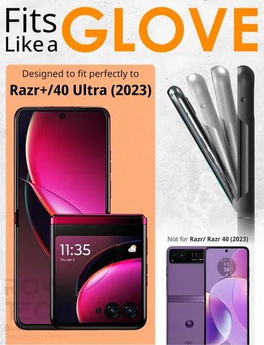 Miniatura 2 de Funda diseñada para Motorola Razr+ (2023) con funda de clip para cinturón, funda con función atril, color negro (Dotos)