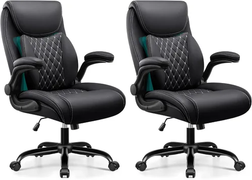 Miniatura 18 de BESTFAIR Silla de oficina, silla ejecutiva de escritorio para computadora con soporte lumbar para aliviar el dolor de espalda baja, silla ergonómica