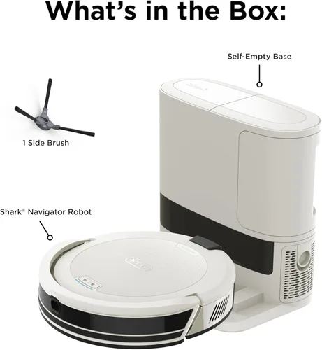Miniatura 10 de Aspiradora robot Shark Navigator con base autovaciante sin bolsa de 30 días de capacidad, potente succión, navegación SmartPath, cepillo