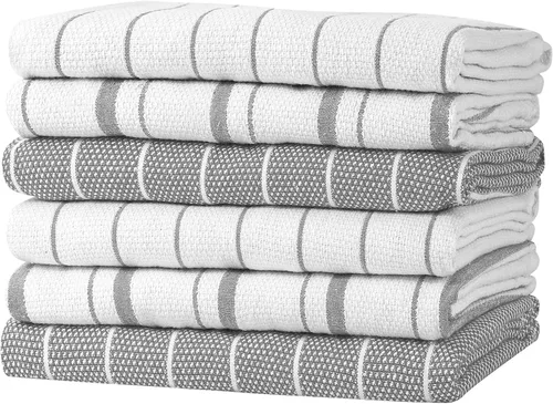 Miniatura 17 de Zeppoli - Trapos de cocina, de algodón, para cocina o limpieza, reusables, súper absorbentes, lavables a máquina, para chefs, paquete de 15 gris