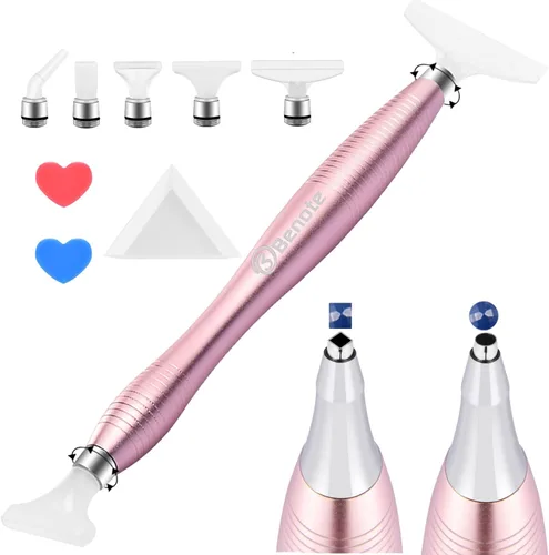 benote Herramientas de accesorios para bolígrafo de pintura de diamante, puntas cuadradas y redondas de metal, punta ergonómica de diamante, punta