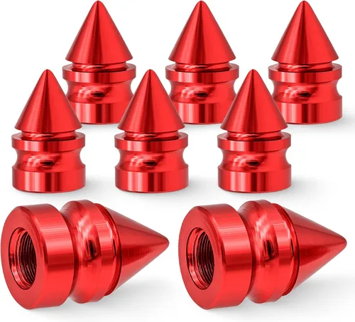 Miniatura 16 de 4 piezas de tapas de válvula de rueda con estilo púas, resistentes a la corrosión, universales de aleación de aluminio a prueba de polvo para Spiked