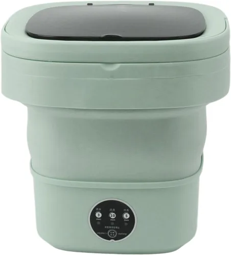 Miniatura 7 de Mini lavadora plegable, mini lavadora de 6 L, lavadora portátil de cubo con tapa negra, deshidratador integrado, para ropa de bebé, ropa